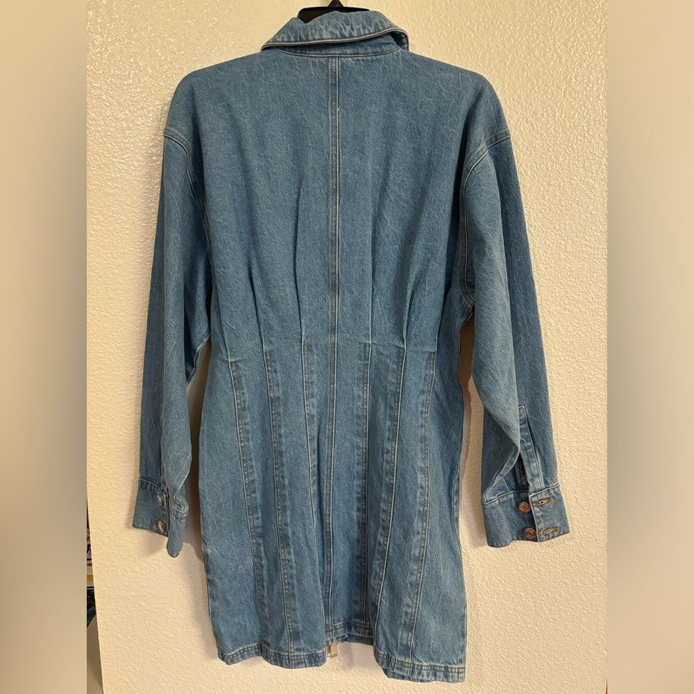 GESTUZ Zoygz Cotton Long Sleeve Denim Mini Dress - Picture 4 of 8